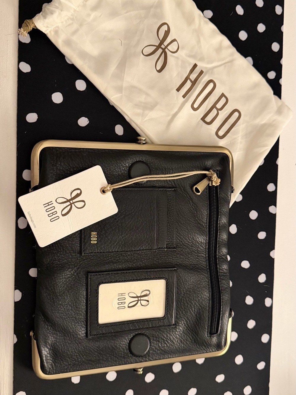 HOBO Rachel Cow Print Wallet Haircalf with Leather Gold Trim NWT - Picture 6 of 8